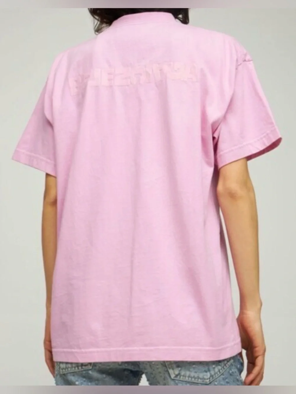 Balenciaga Turn Logo Embroidered Back Chest T-Shirt - Picture 5 of 12